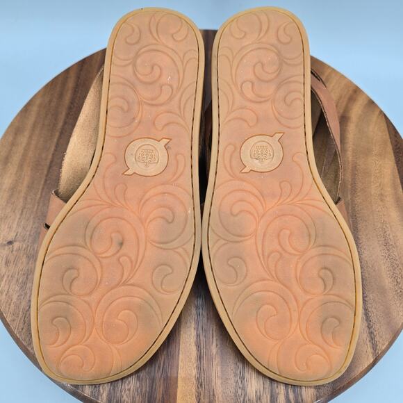 Born Iwa Sandals Womens 10M Brown Leather Woven Gladiator Flat Zip Comfort Shoes - Picture 7 of 8